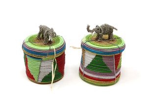 Beaded Animal Pots - Elephant and Ostrich