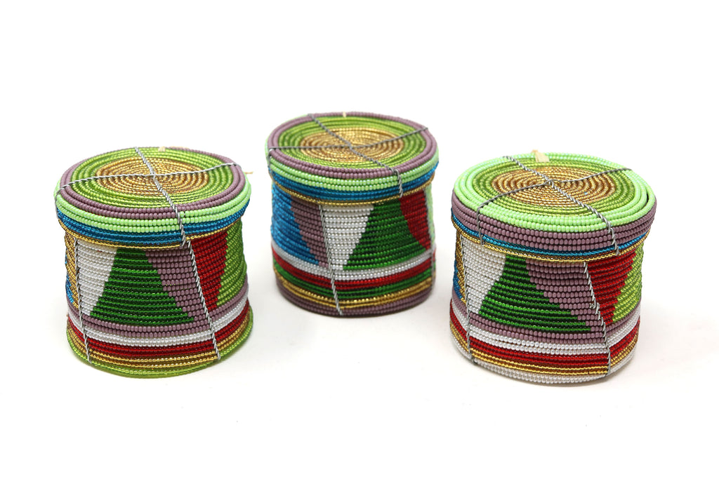 Beaded Containers with lids