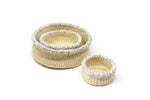 Basket sets with beaded trim