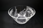 Glass Bowl, Engraved with Giraffe