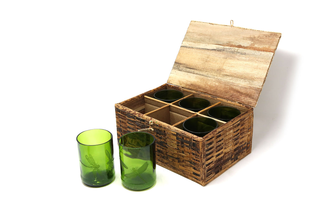 Gift box for a set of six tumblers