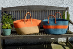 Extra Wide Sisal Baskets, Orange and Blue