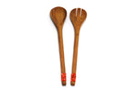 Olivewood Servers with Beaded Handle Detail